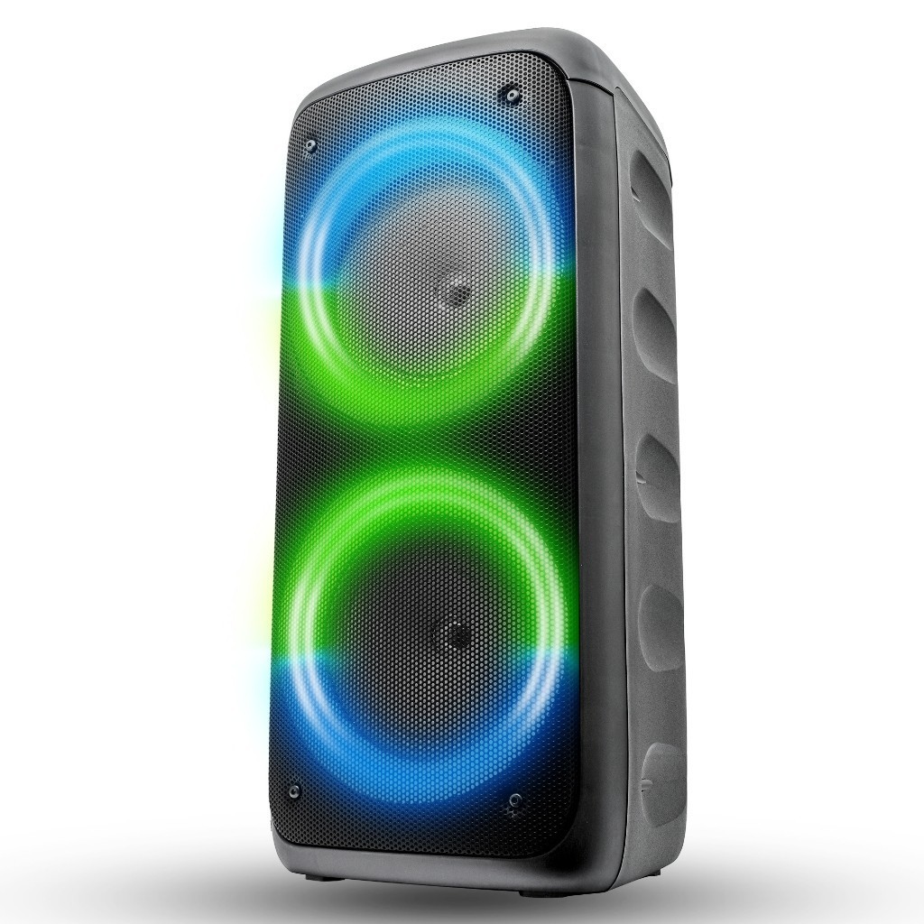 Caixa De Som Bluetooth Torre Amplificada Fm Integrado Iluminação Led Aux P2 P10 Pendrive Cartão Sd Usb
