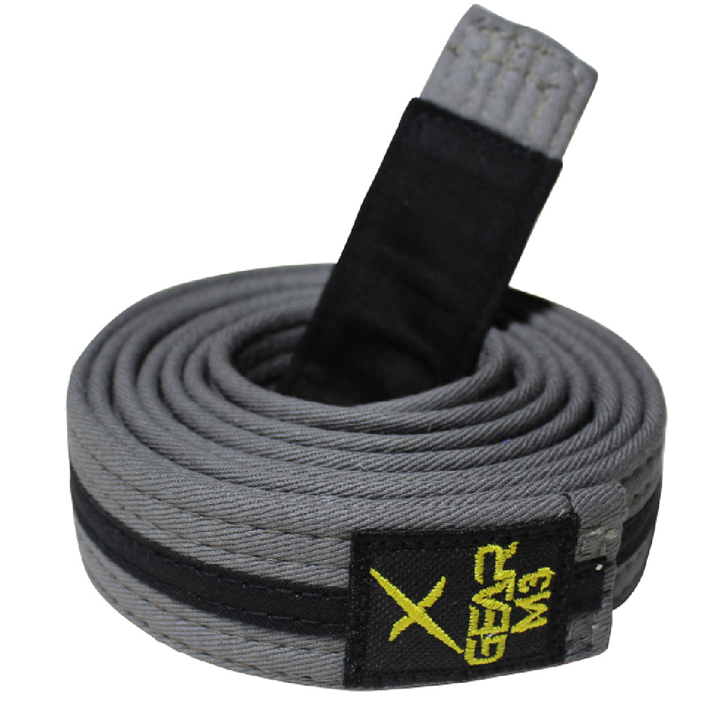 Faixa Cinza com Preto Jiu Jitsu (com ponta preta) - XGear