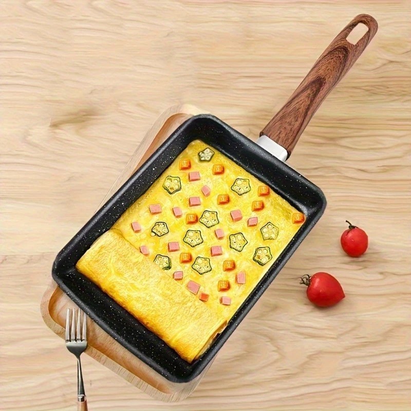 Panela frigideira Japonesa Antiaderente quadrada para Omelete