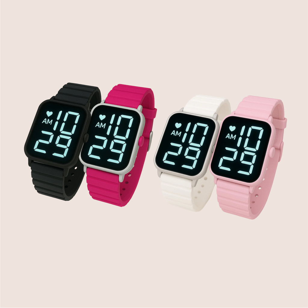 Relógio Unissex Led Á Prova D'agua Feminino e Maculino Estilo Smartwatch