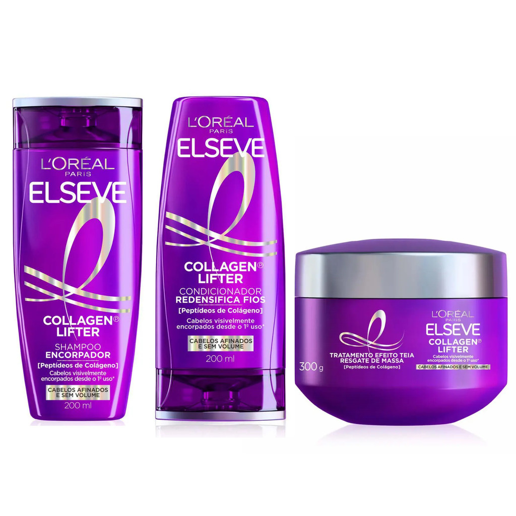 KIT SHAMPOO + COND + MÁSCARA ELSEVE COLÁGENO LIFTER