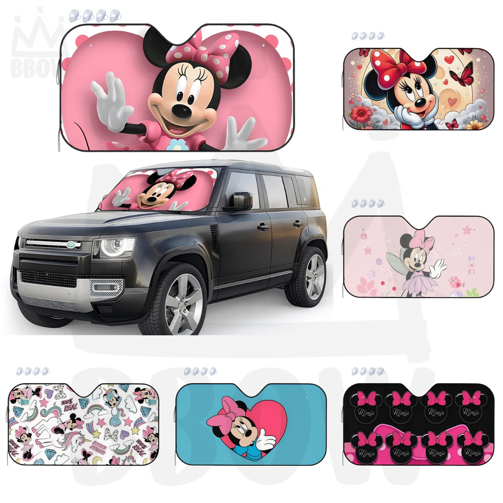 Guarda-Sol Para Pára-Brisa De Carro Minnie 51/55 Polegadas Dobrável Proteção UV Protetor De Viseira Solar