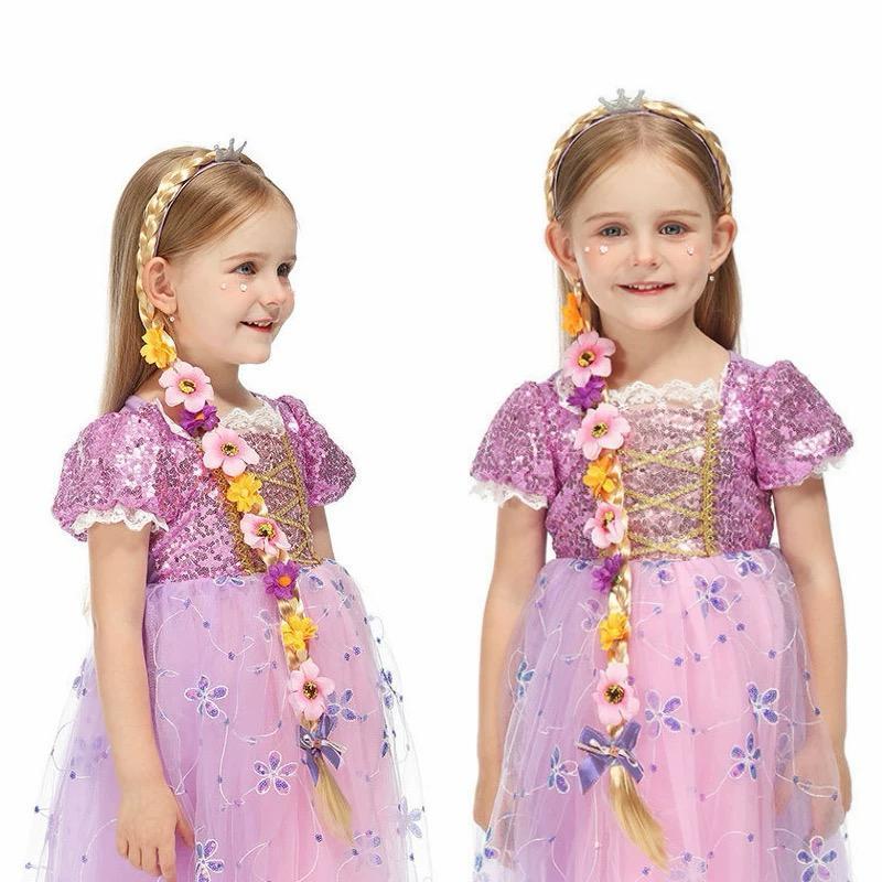 Trança Florida cabelo aplique Tiara  flores com coroa Festa princesa Fantasia decoração