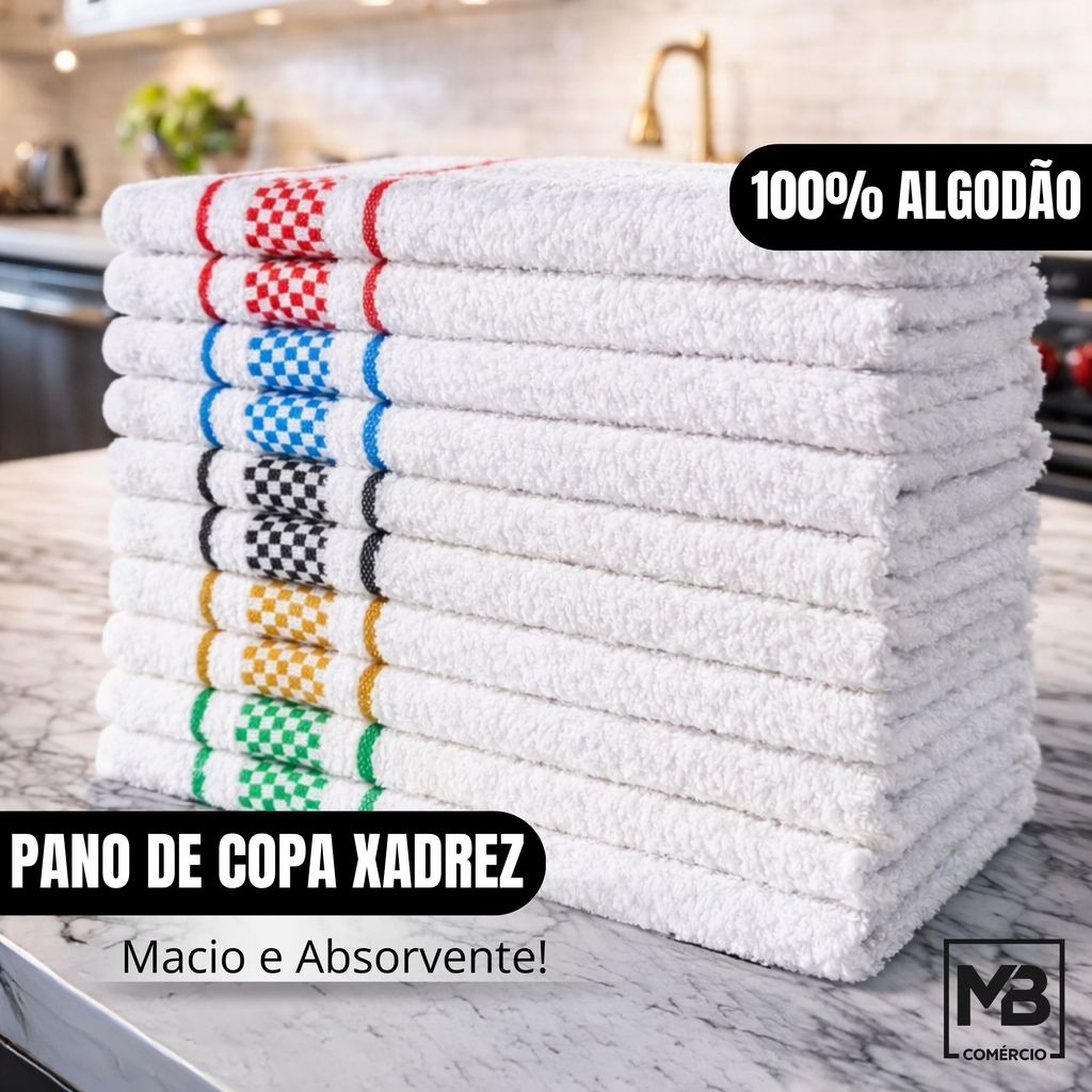 Kit 5 Panos de Prato Copa Premium Jacquard Atoalhado Toalha De Cozinha 45x70cm 100% Algodão