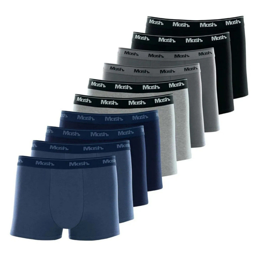 Kit 6 Cuecas Boxer Algodão Cotton Box Original Mash