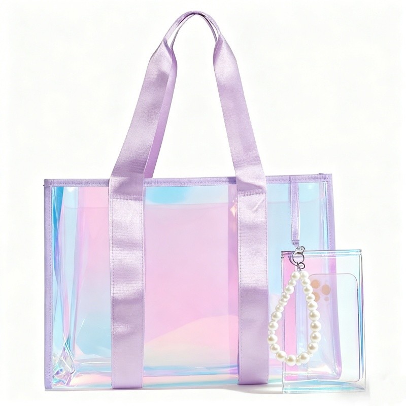 Bolsa De Praia Grande 26L, A prova D'água, Com Arco-íris, Pulseira E Bolso Para Celular