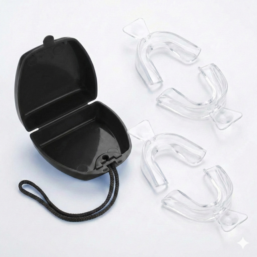 2/4 unidades (1/2 pares) + Estojo Molde Silicone Bruxismo Caseiro Protetor