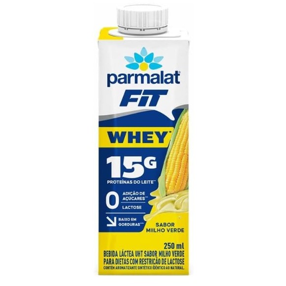Bebida Láctea Uht Milho Verde Zero Lactose Parmalat Wheyfit Caixa 250ml