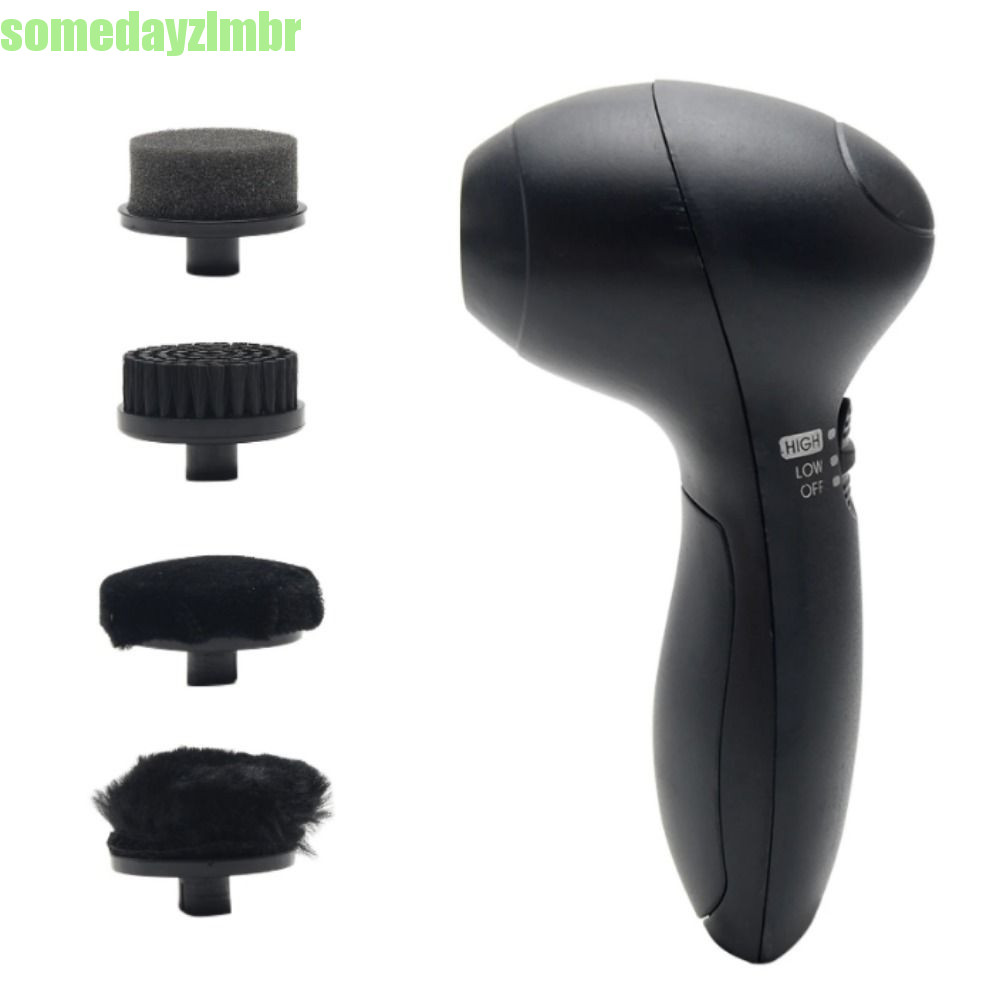 SOMEDAYZL0M Kit Polidor De Brilho De Sapato , Escova Elétrica Portátil Automática Doméstica Para Sapatos , Com 4 Escovas