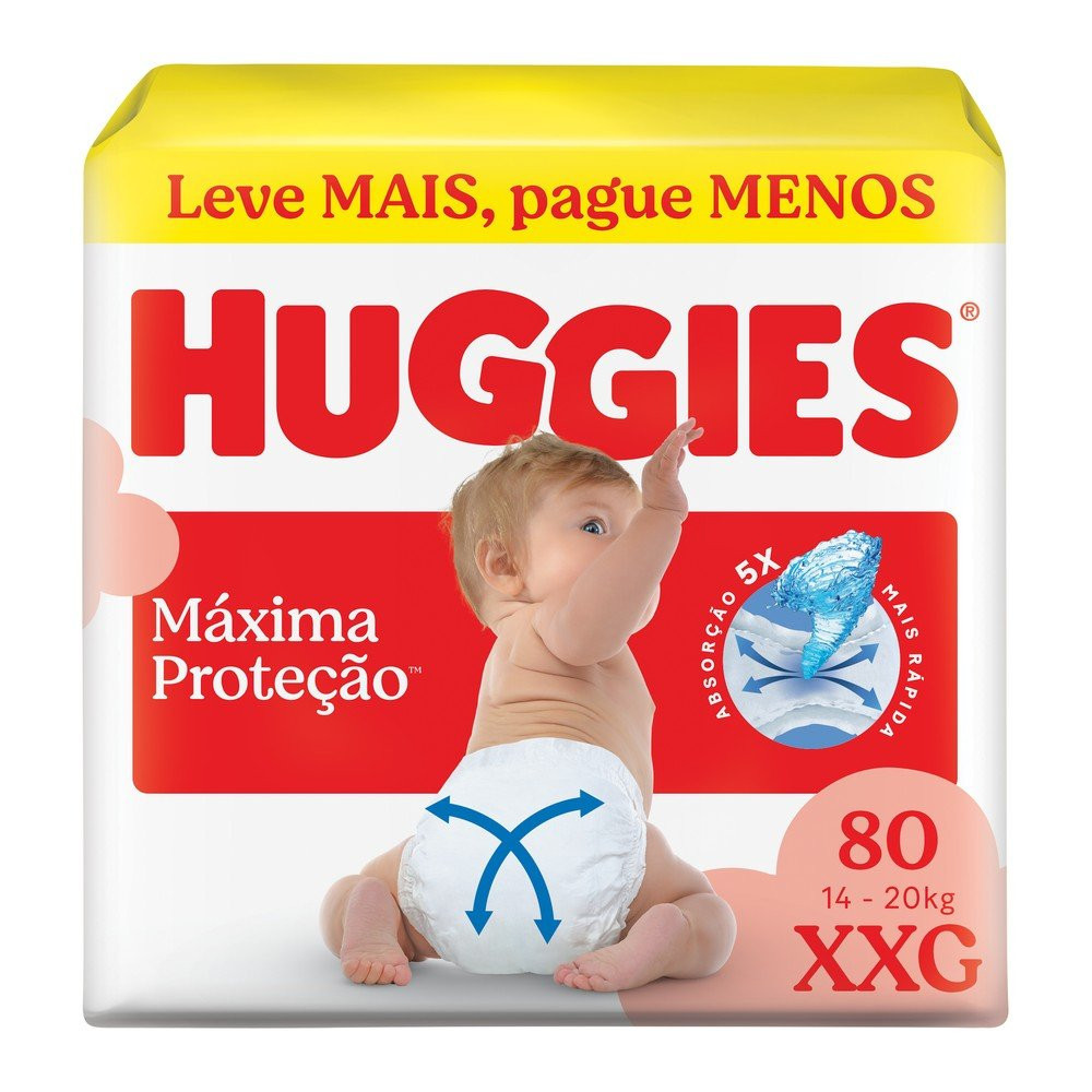 Fralda Huggies Maxima Protecao Xxg Max 80 Unidades