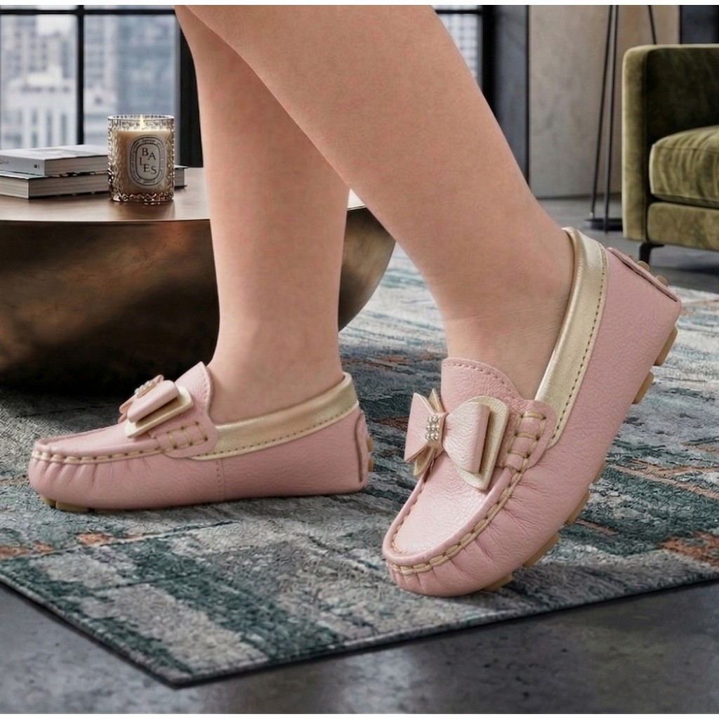Mocassim Infantil Feminino Laço Meninas Super Estiloso E Fofo