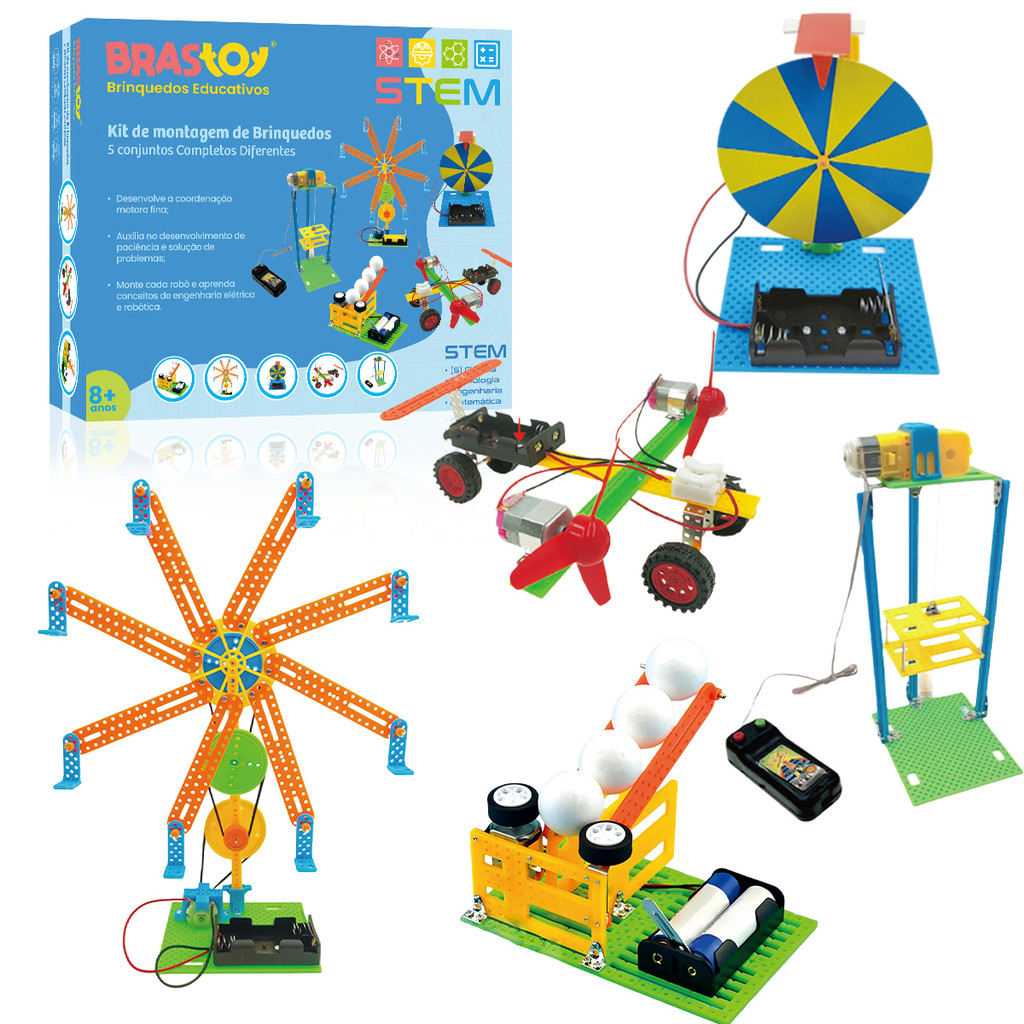 Kit STEM Robótica 6 em 1 e 5 em 1 - Brinquedo Educativo 8+ Anos