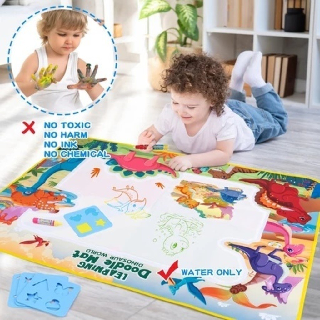 Tapete de Água Mágico Brinquedo Educativo para Criatividade Reutilizável com Canetas Presente