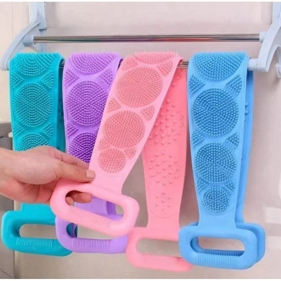 Escova Esponja Silicone Massageadora Para Banho Corporal Dupla Face Esfoliante Corpo