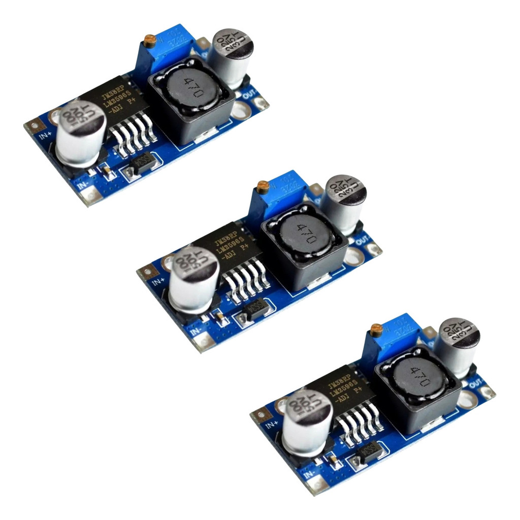 Kit 3x LM2596 Regulador de Tensão Step Down DC-DC Ajustável Para Arduino
