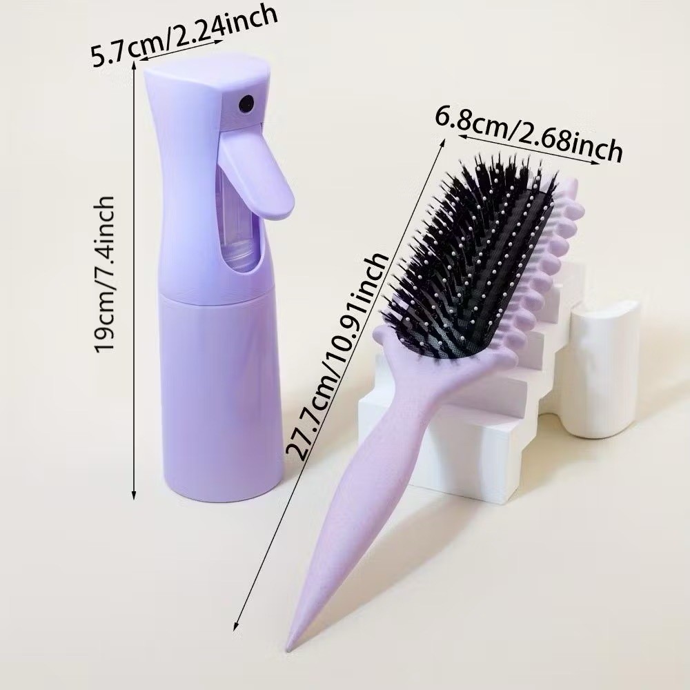 kit Escova Onda  Cerdas DE Javai Puxa E Separa Cachos  + Frasco  Spray Névoa Pulverizador