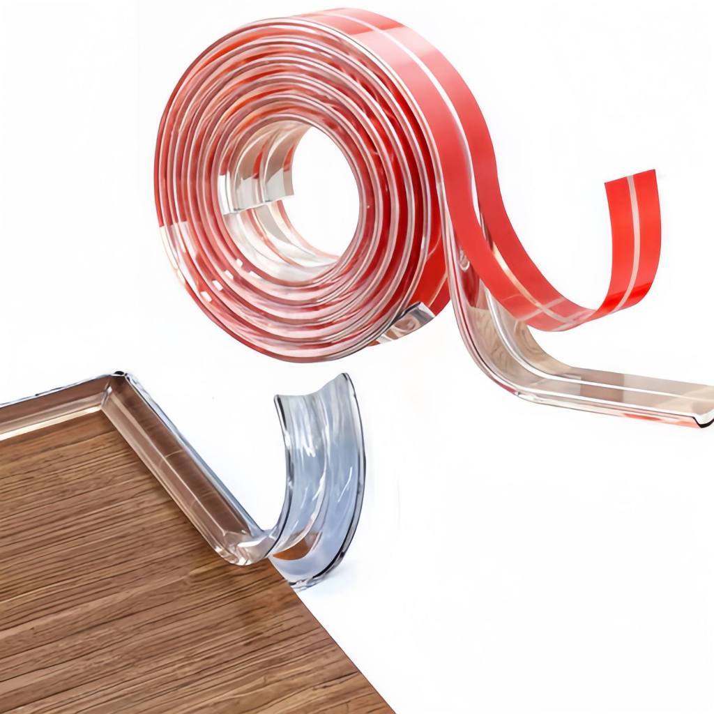 Protetor de borda de quina de canto de mesa moveis de silicone fita transparente com 1, 2 ou 3 metros auto colante