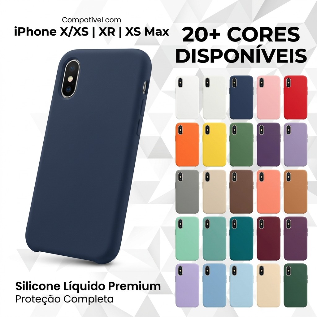 Capa Capinha Silicone Aveludada Compatível Com iPhone X / XR / XS Max Premium Luxo