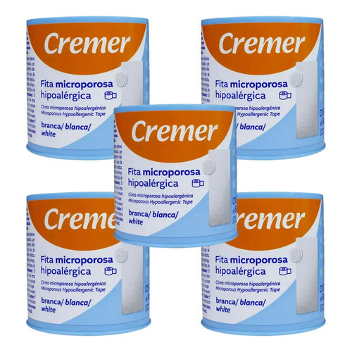 Fita Microporosa Cremer 5cm X 10m - 5 Unidades