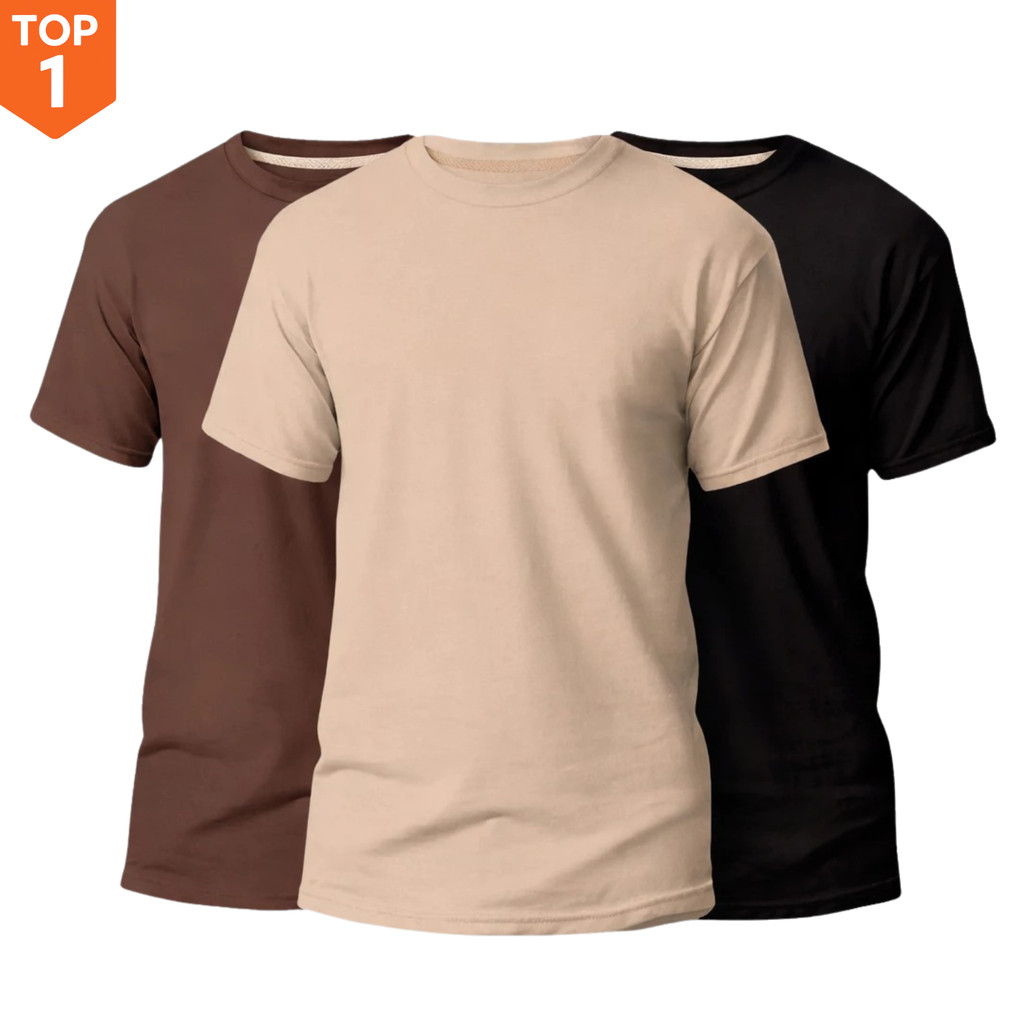 Kit 3 Camisetas Básicas Streetwear Camisa T-Shirt premium Promoção Algodão Varias Cores