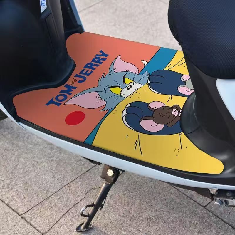 Tapete de Pé para Scooter Elétrico de Desenho Animado Fofo, Tapete de Pé de PVC Cortável com Laço de Fio, Tapete Univers