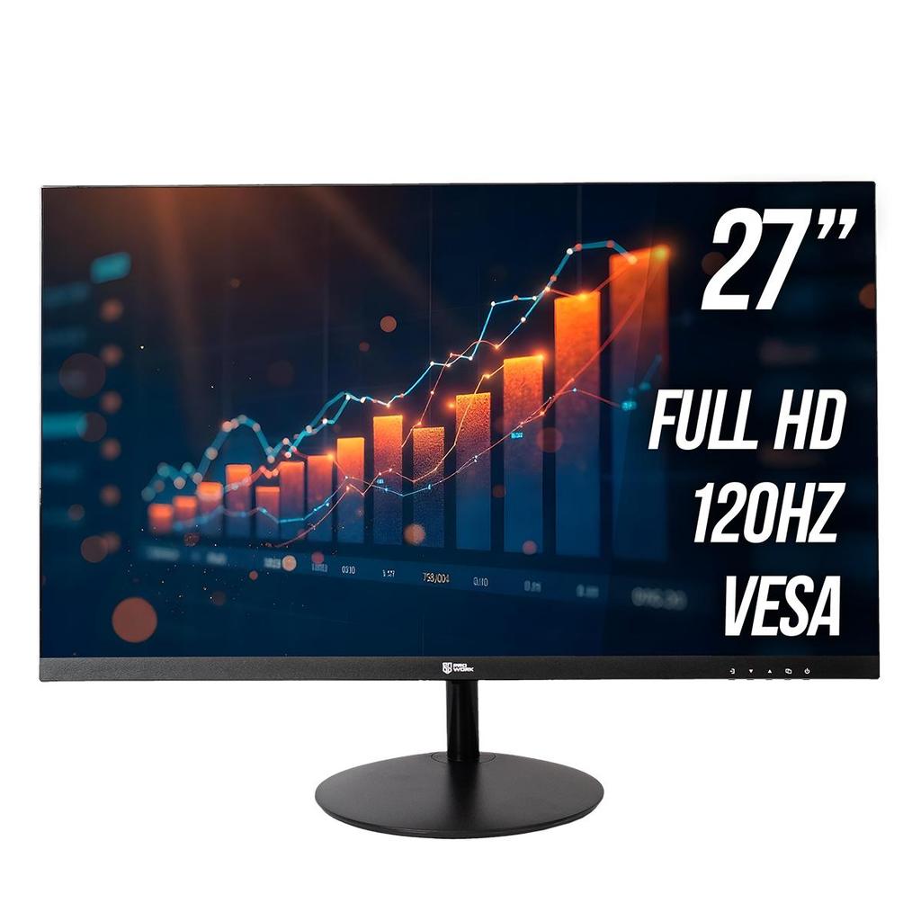 Monitor Safe Gamer ProWork 27''  FHD 120Hz HDMI, VGA, Preto - MO027