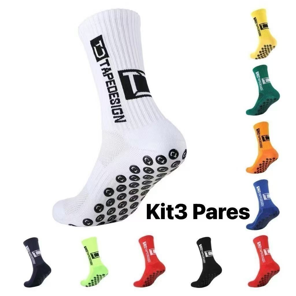 Kit 3 pares  Meias De Futebol Profissionais Antiderrapantes Basquetebol Esportivas Montanhismo Ao Ar Livre