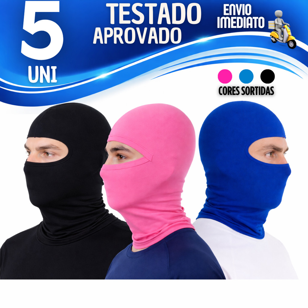 2 / 3 / 5 Touca Ninja Balaclava Proteção UV - Moto, Ciclista, Pesca