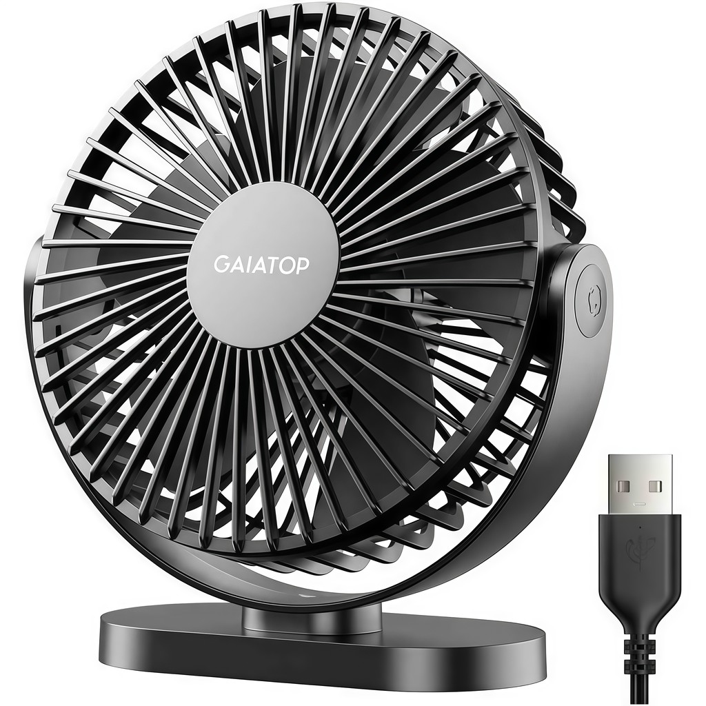 Ventilador Portátil de Mesa Gaiatop TF55 3 Velocidades com Cabo USB  Ultra Silencioso