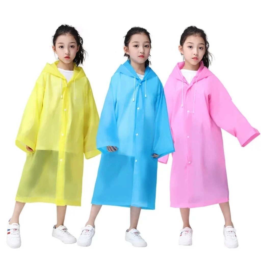 Capa de Chuva Infantil com Capuz para Meninos e Meninas Unissex Impermeável e Leve YS1372