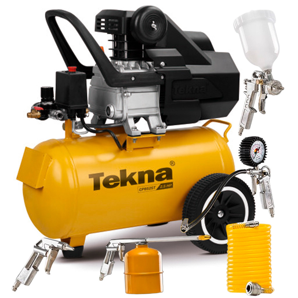 Compressor de Ar 22 Litros 2HP Oficina Borracharia Kit Completo