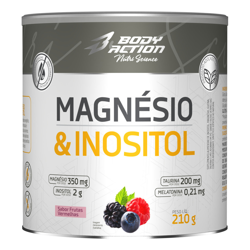 Magnesio & Inositol 210g Frutas Vermelhas Bodyaction