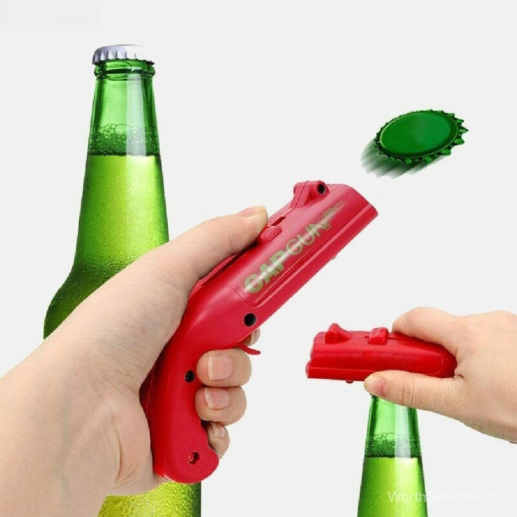  Houl portátil pistola forma fácil criativo abridor de garrafa de vôo transmissor tampa de garrafa de cerveja TD2J