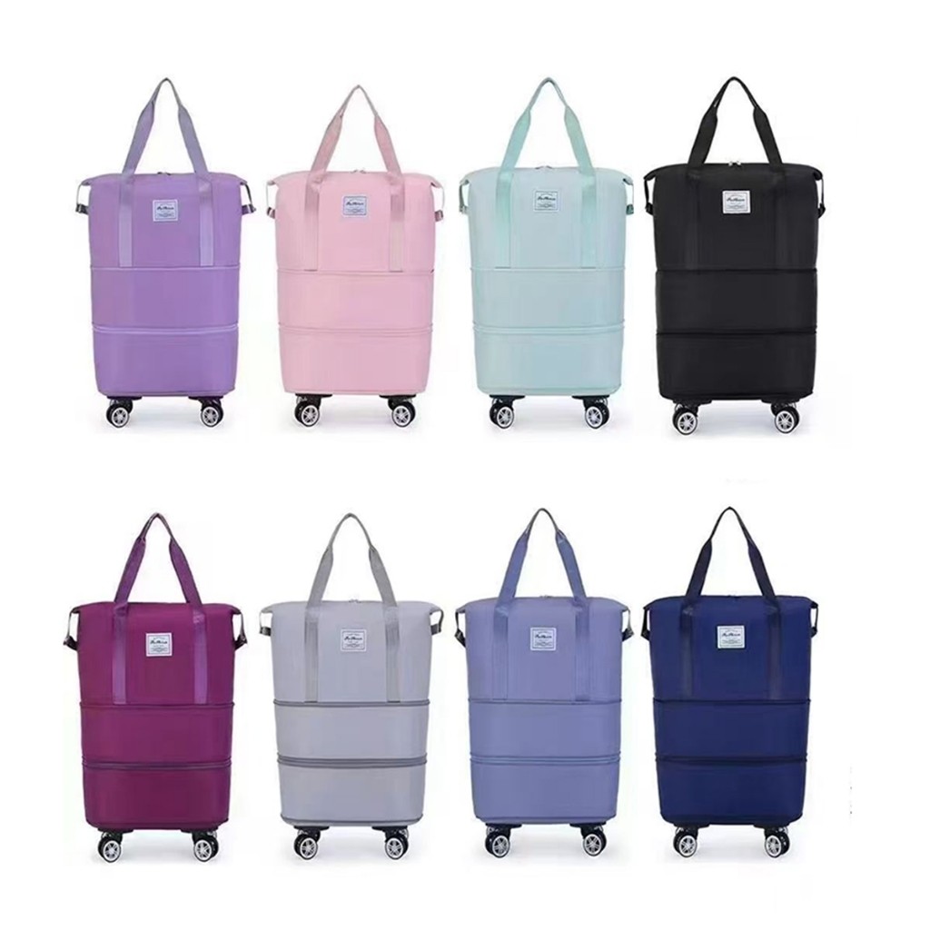 Bolsa De Viagem Multifuncional Dobrável De Grande Capacidade Impermeável com Rodinha,tamanho G, com 3 ziper