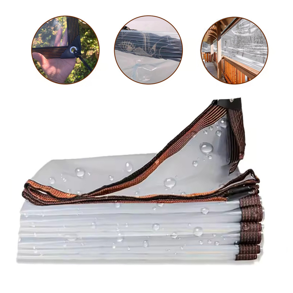 Lona Transparente Impermeável Grossa Com Ilhós Cortina Toldo Proteção Para Cobertura Varanda 2x2 2x3