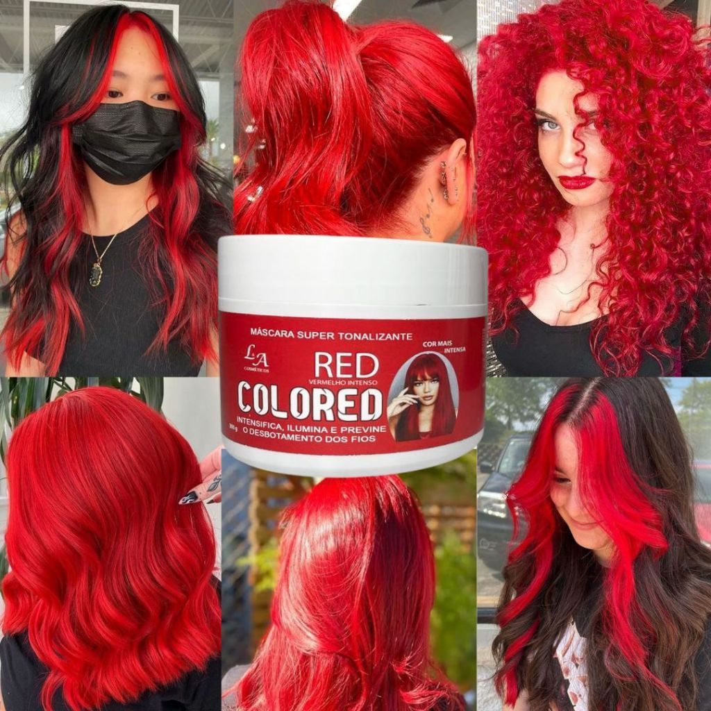 Tonalizante Vermelho Cereja Intenso S/ Amônia - Resultado 100% Natural La cosméticos 300g