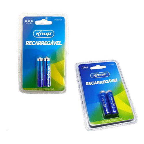 Kit 2 Pilhas Recarregáveis Aaa 1.2v 1100mah  Kp2800aaa