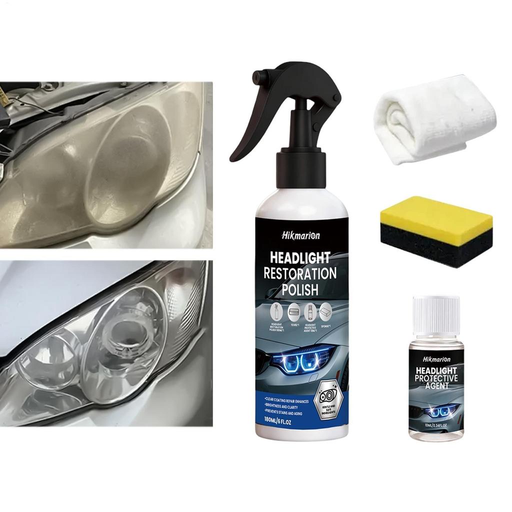 Líquido De Manutenção Para Limpeza De Luz De Carro , Com Esponja E Toalha , Fluido De Restauração De Farol Automotivo Ca