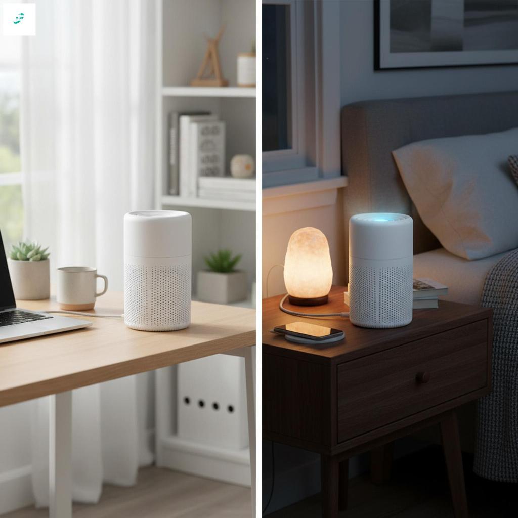 Mini Purificador De Ar USB Portátil Com Remoção De Filtro HEPA PM2.5 Para Uso Em Escritório Doméstico