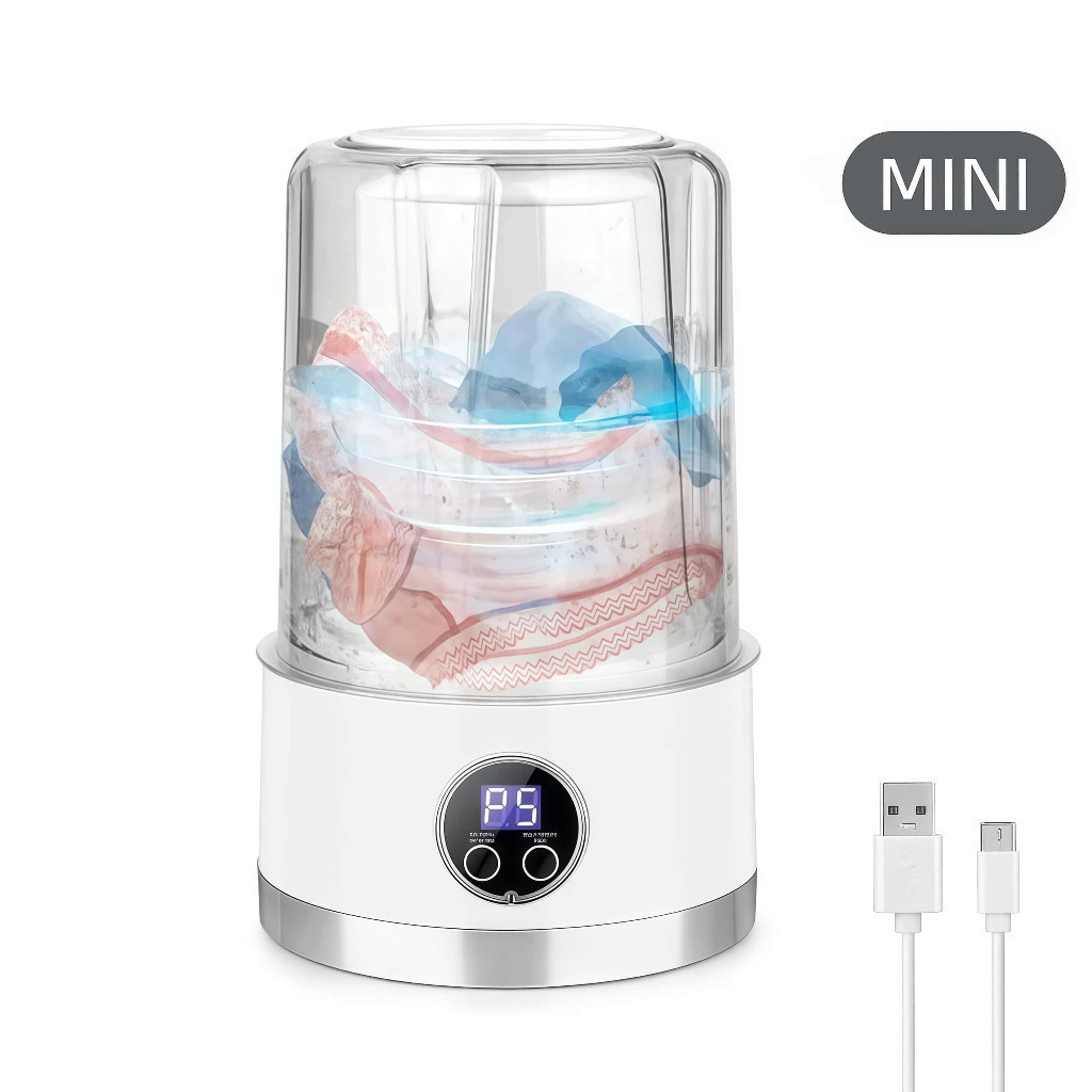 Mini Máquina De Lavar Portátil 1000ml – Lavadora Compacta USB Para Roupas Íntimas Meias E Calcinha