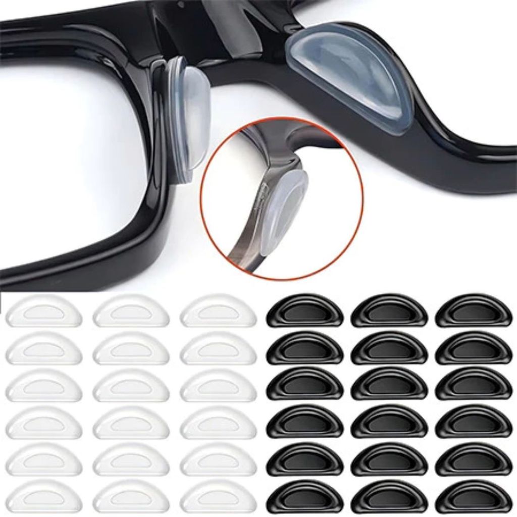 5/10/15/20 Pares De Almofadas De Nariz Adesivas Coladas Em Silicone Antiderrapante Para Óculos De Sol Finos