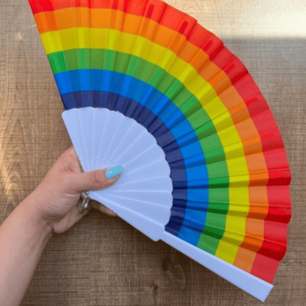 Leque de Mão Arco-Íris LGBTQIA+ Carnaval Festa