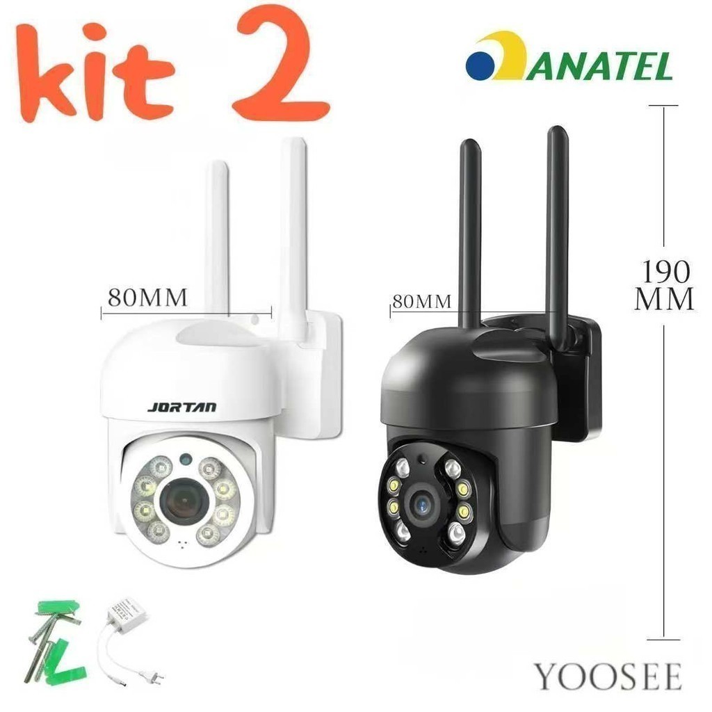kit 2  Câmera de Segurança Infravermelho À Prova D'água jehnny
