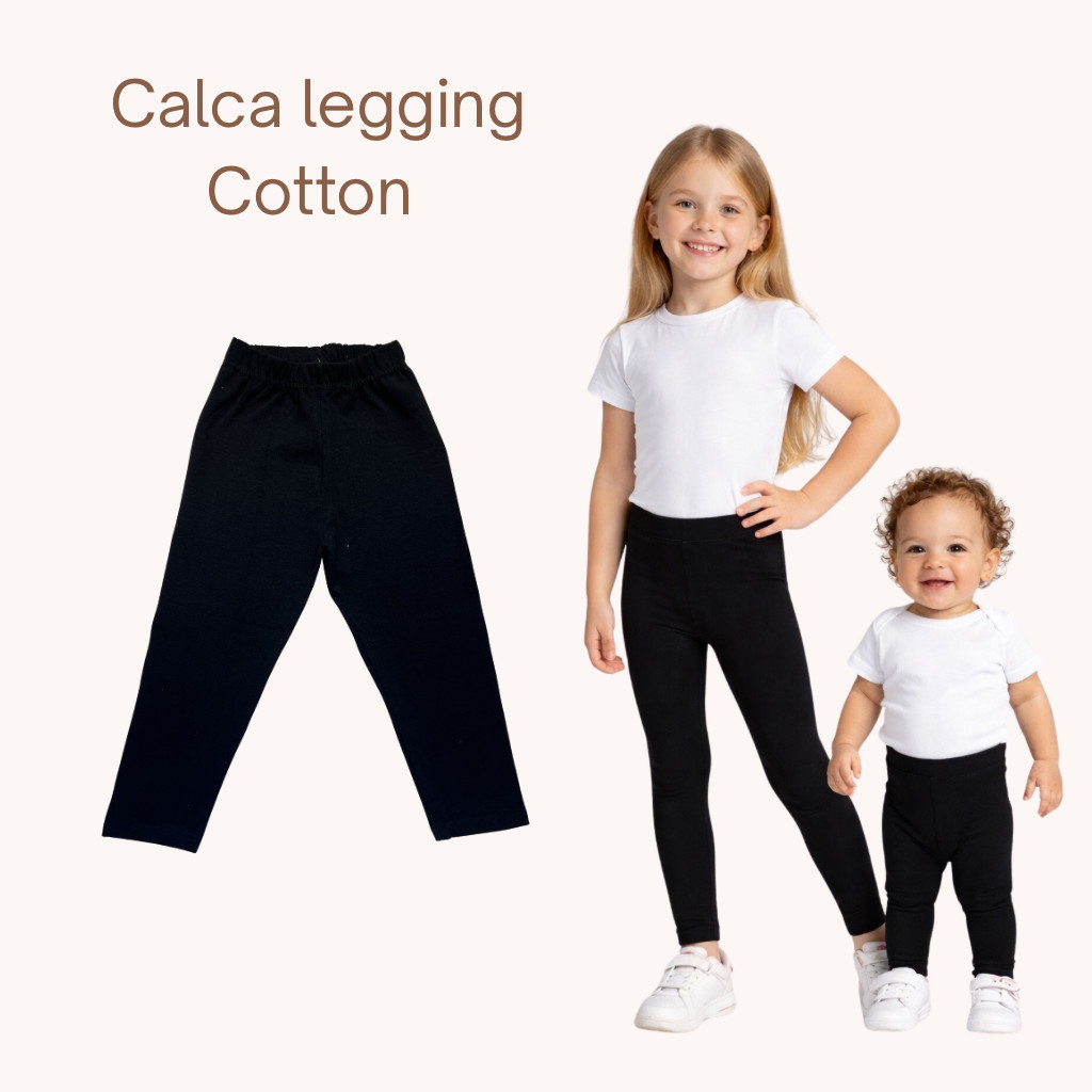 Calça Legging Infantil Escolar Menina Cotton Confortável
