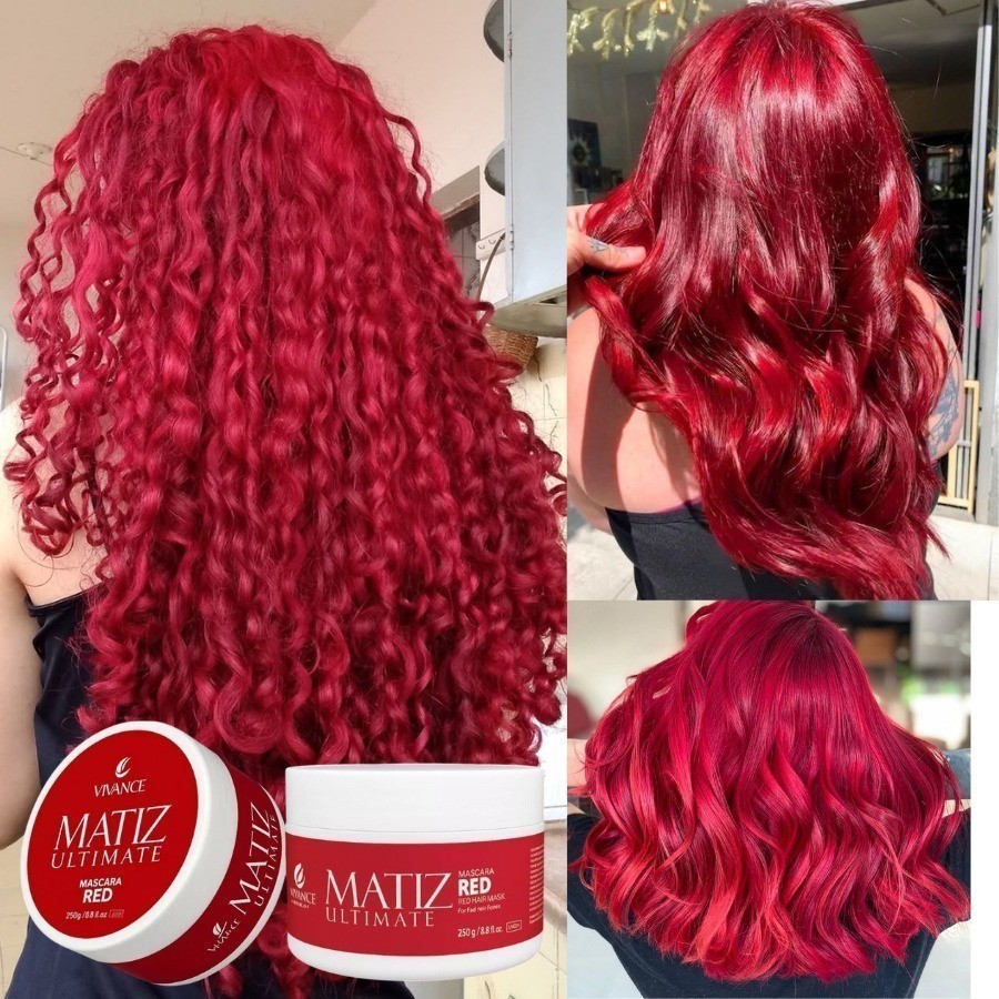 MÁSCARA CAPILAR TONALIZANTE MATIZADORA RED CABELOS VERMELHOS 250G MATIZ ULTIMATE VIVANCE COSMETICS