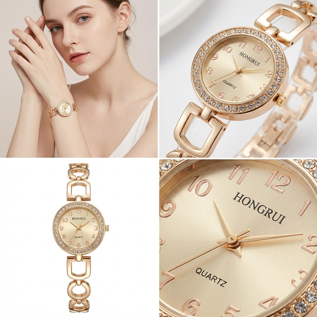 Relógio Feminino Mondera 31mm - Pulseira de Jóia com Pedras Brilhantes