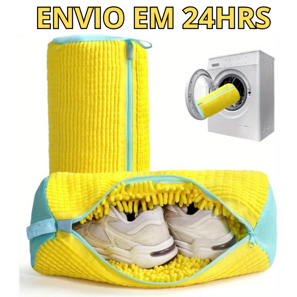 Saco de Lavagem para Calçados Protetor de Tênis Máquina de Lavar Macio Lavagem 360 Graus GrandeBolsas para Tênis