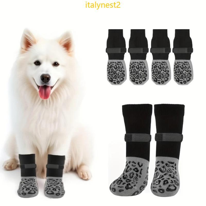 Meias Billy Dog Alças Anti-Mastigação Botas Antiderrapantes Para Animais Estimação Ativos Piso