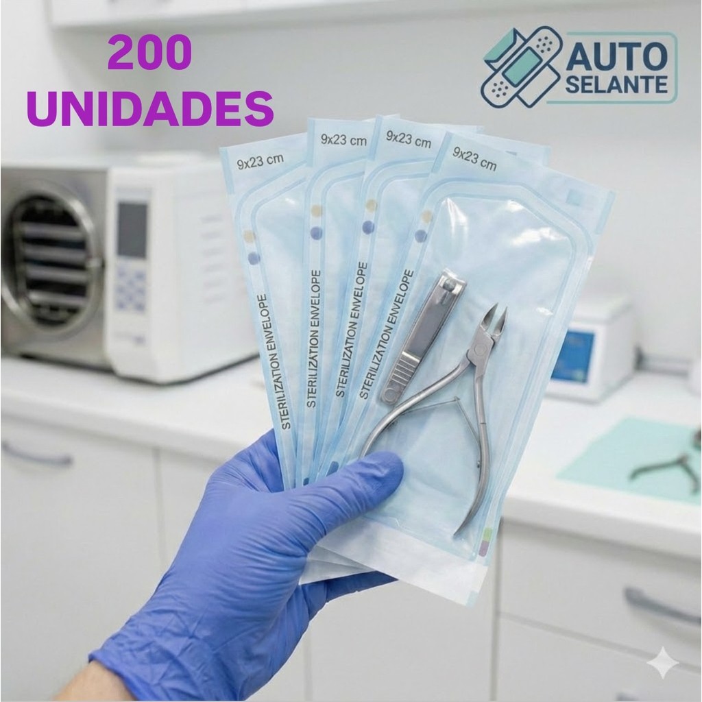 Envelope para Esterilização 9cmx23cm -  100 ou 200 Unidades - Supack