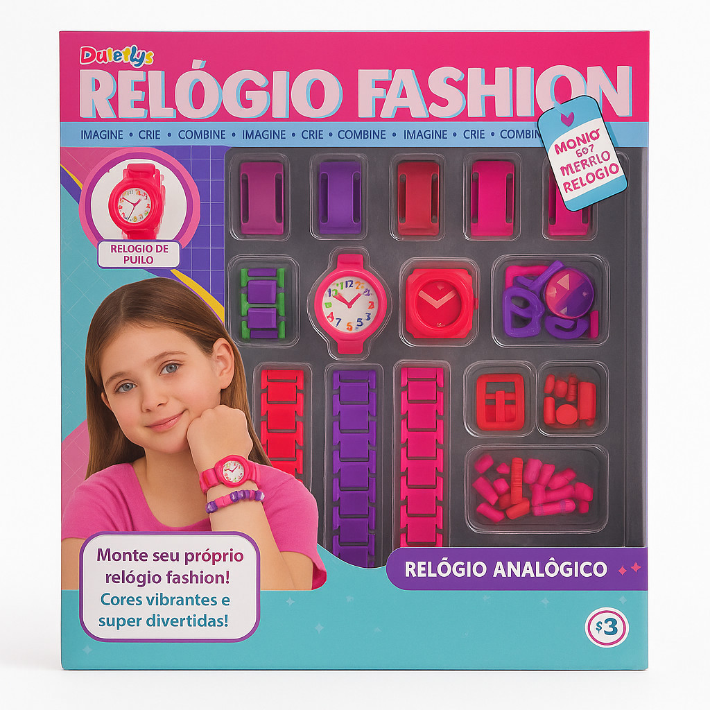 Kit Relógio de Montar Infantil Dutetoys – Relógio Fashion Criativo
